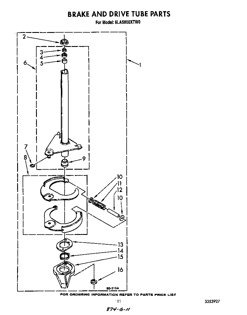 Brake and drive tube