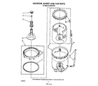 Whirlpool 6LA6300XTW0 agitator, basket and tub diagram