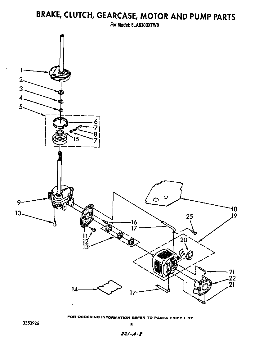 Brake, clutch, gearcase, motor and pump