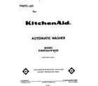 KitchenAid KAWE564WWH0 front cover diagram