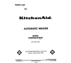 KitchenAid KAWE860WWH0 front cover diagram