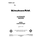 KitchenAid KAWE760WWH0 front cover diagram
