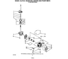 KitchenAid KAWE742WWH0 brake, clutch, gearcase, motor and pump diagram