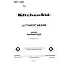 KitchenAid KAWE460WWH0 front cover diagram