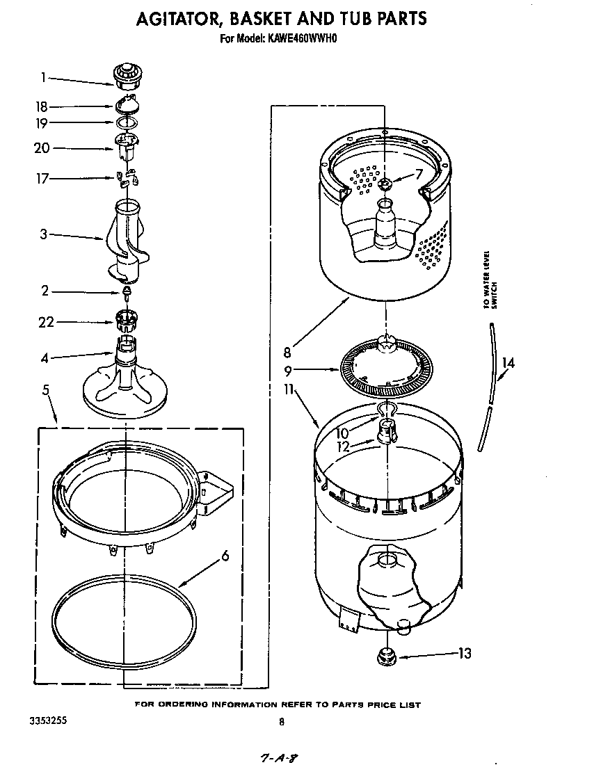 Agitator, basket and tub