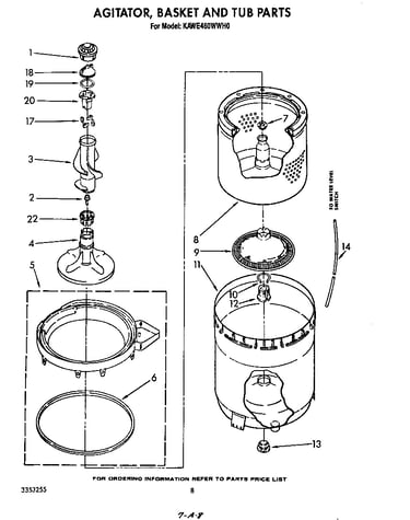 Agitator, basket and tub