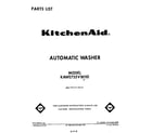 KitchenAid KAWE755VWH0 front cover diagram