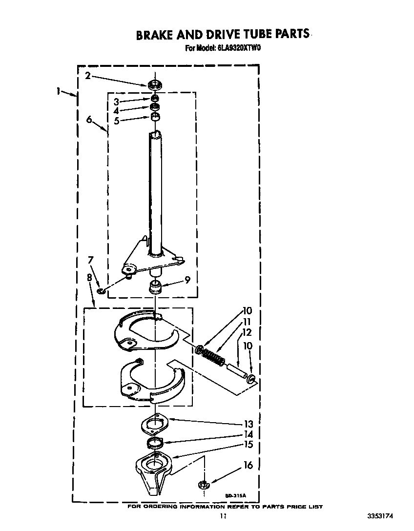 Brake and drive tube
