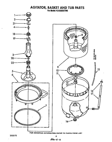 Agitator, basket and tub