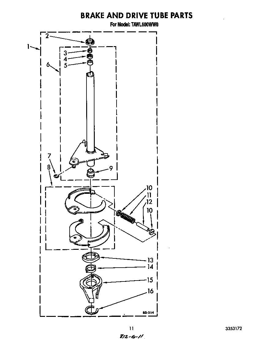 Brake and drive tube