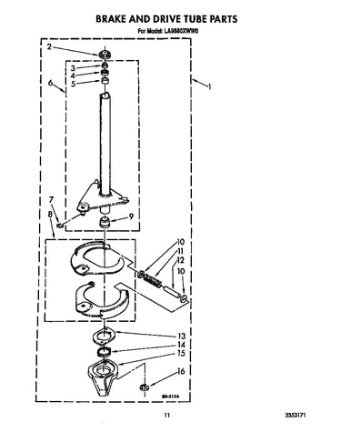 Brake and drive tube