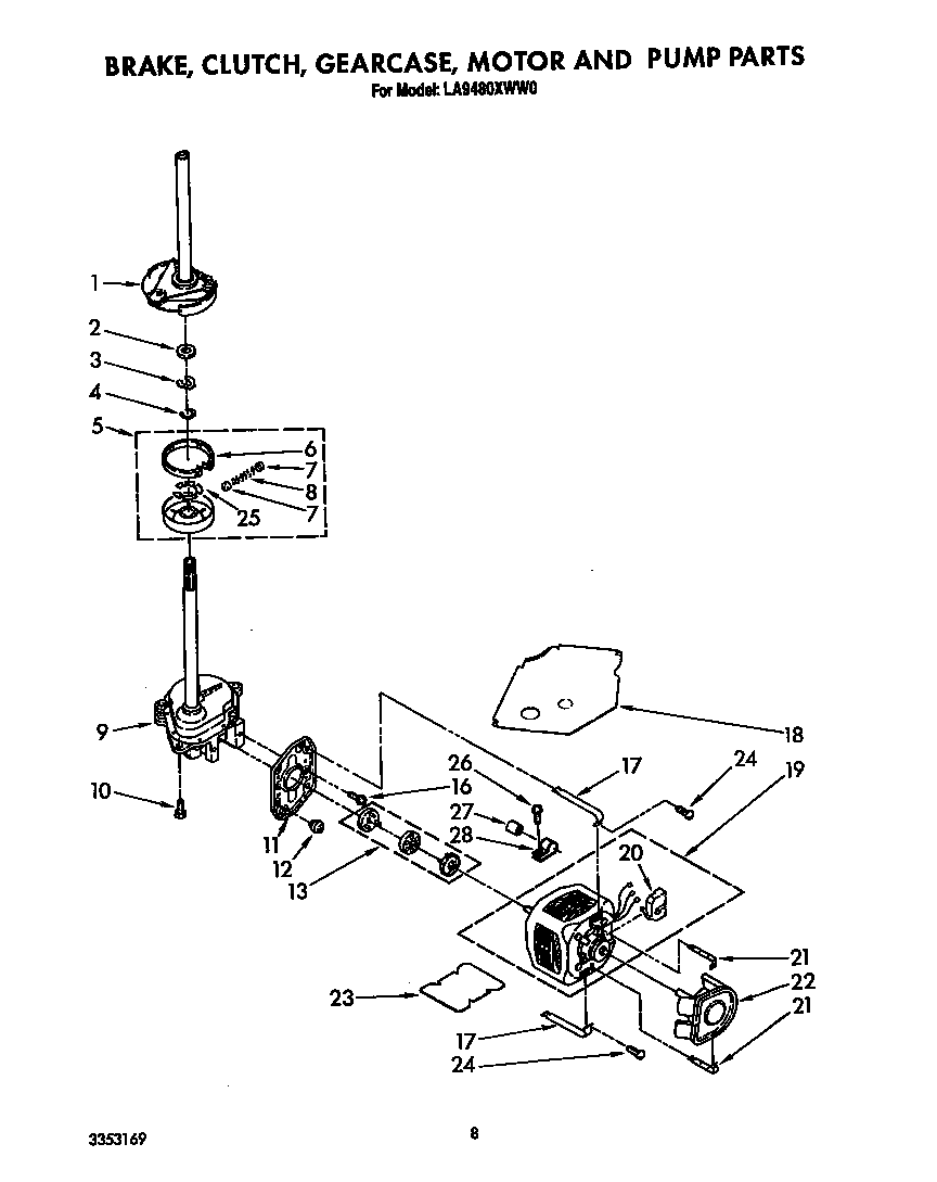 BRAKE, CLUTCH, GEARCASE MOTOR AND PUMP