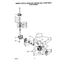 Whirlpool LA9480XWW0 brake, clutch, gearcase motor and pump diagram