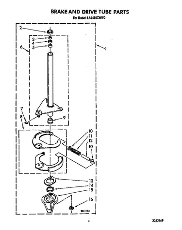 Brake and drive tube