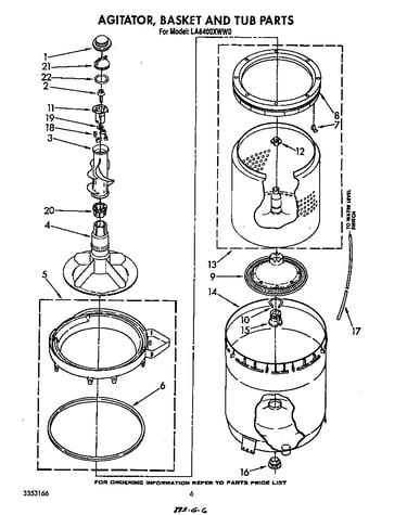Agitator, basket and tub
