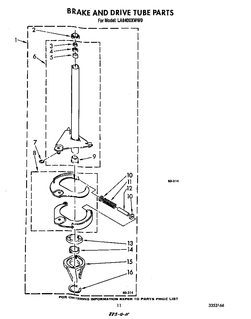 Brake and drive tube