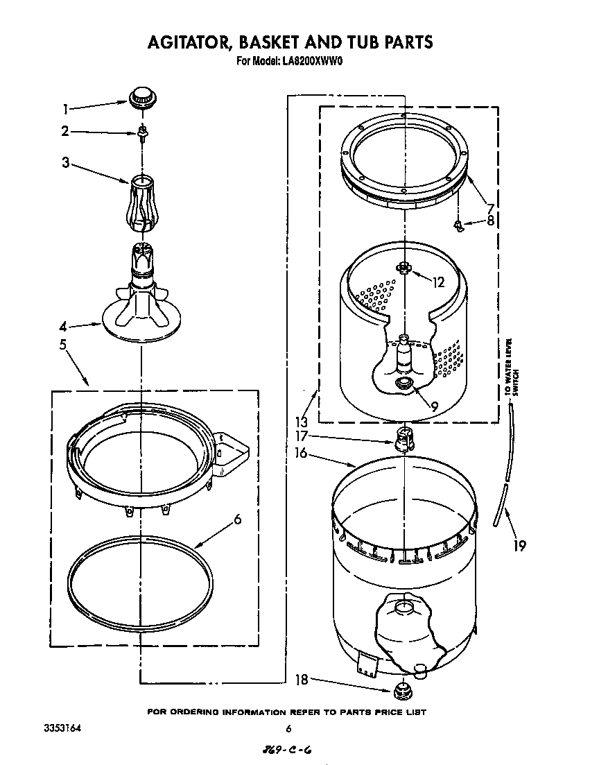 Agitator, basket, and tub