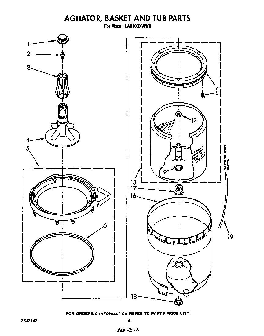 Agitator, basket, and tub