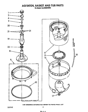 Agitator, basket and tub