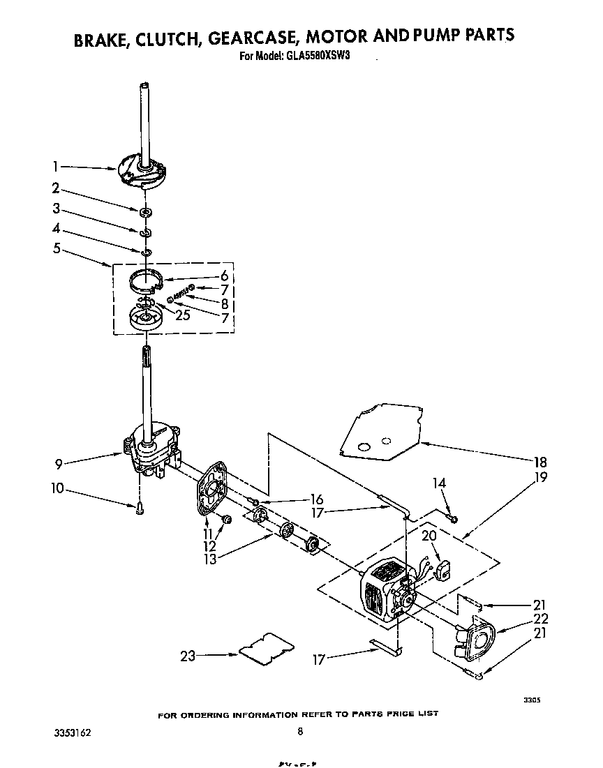 BRAKE, CLUTCH, GEARCASE, MOTOR AND PUMP