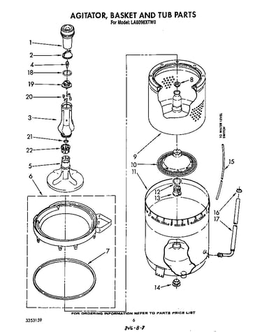 Agitator, basket and tub