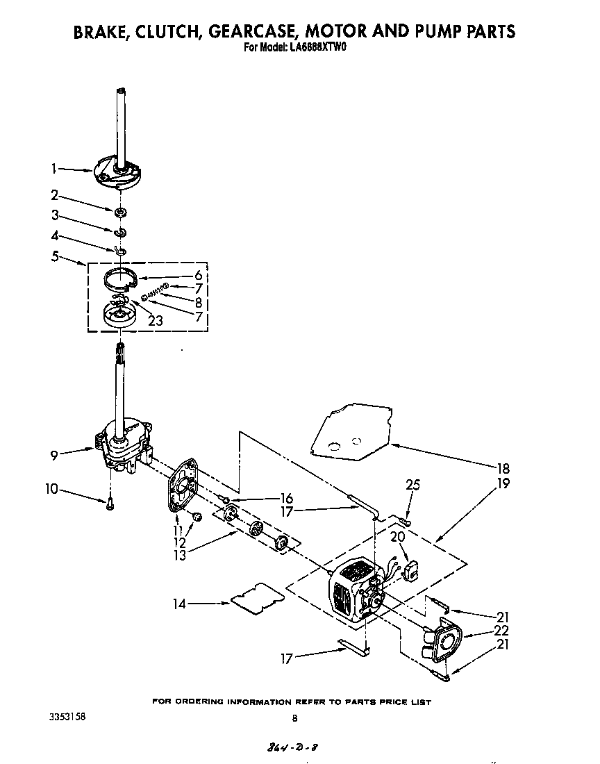 Brake, clutch, gearcase, motor and pump