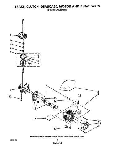 Brake, clutch, gearcase, motor and pump