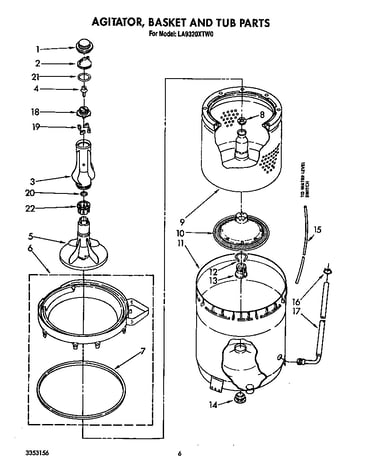 Agitator, basket and tub