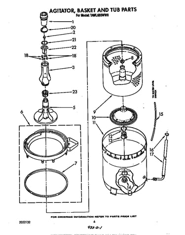 Agitator, basket and tub