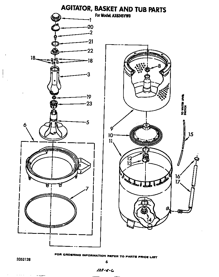 Agitator, basket and tub
