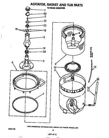 Agitator, basket and tub