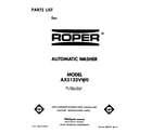 Roper AX5133VW0 front cover diagram