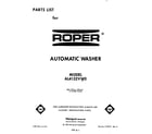 Roper AL4132VW0 front cover diagram