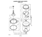 Roper AL4132VW0 agitator, basket and tub diagram