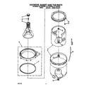 Whirlpool CA1752XWW0 agitator, basket and tub parts diagram