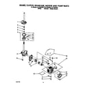 Whirlpool CA1752XWW0 brake, clutch, gearcase, motor, and pump diagram