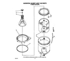 Whirlpool CA2751XWW0 agitator, basket and tub diagram