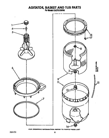 Agitator, basket and tub