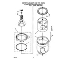 Whirlpool CA2452XTW0 agitator, basket and tub diagram
