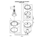 Whirlpool CA2751XSW5 agitator, basket and tub diagram