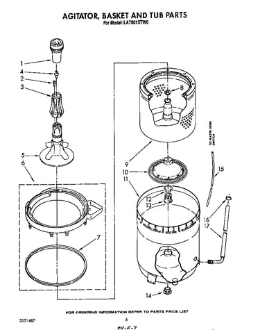 Agitator, basket and tub