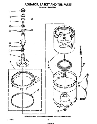 Agitator, basket and tub