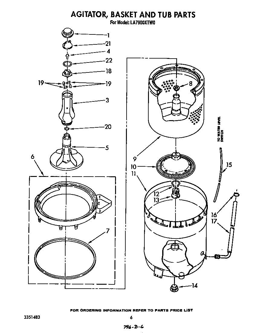 Agitator, basket, and tub