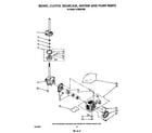 Whirlpool LA7900XTW0 brake, clutch, gearcase, motor, and pump diagram
