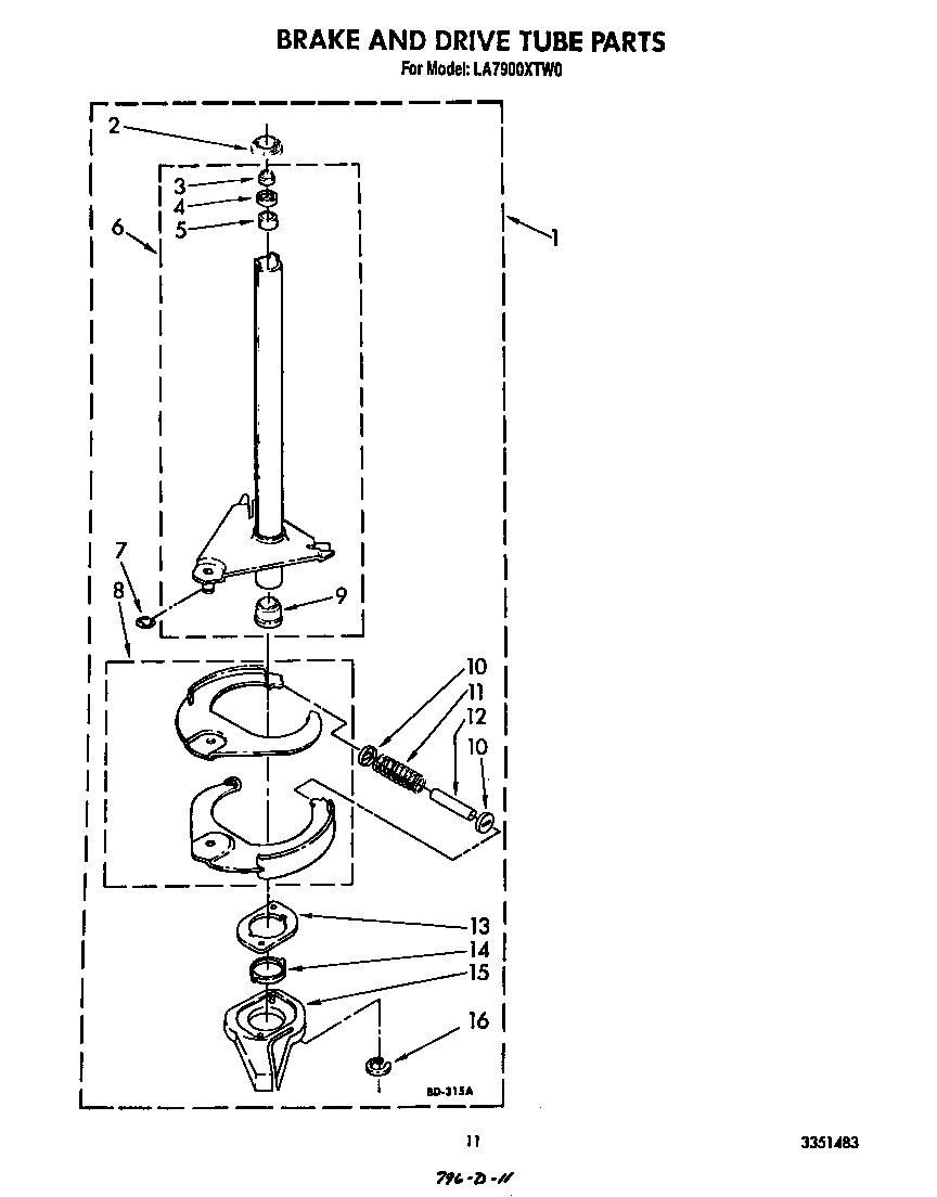 Brake and drive tube