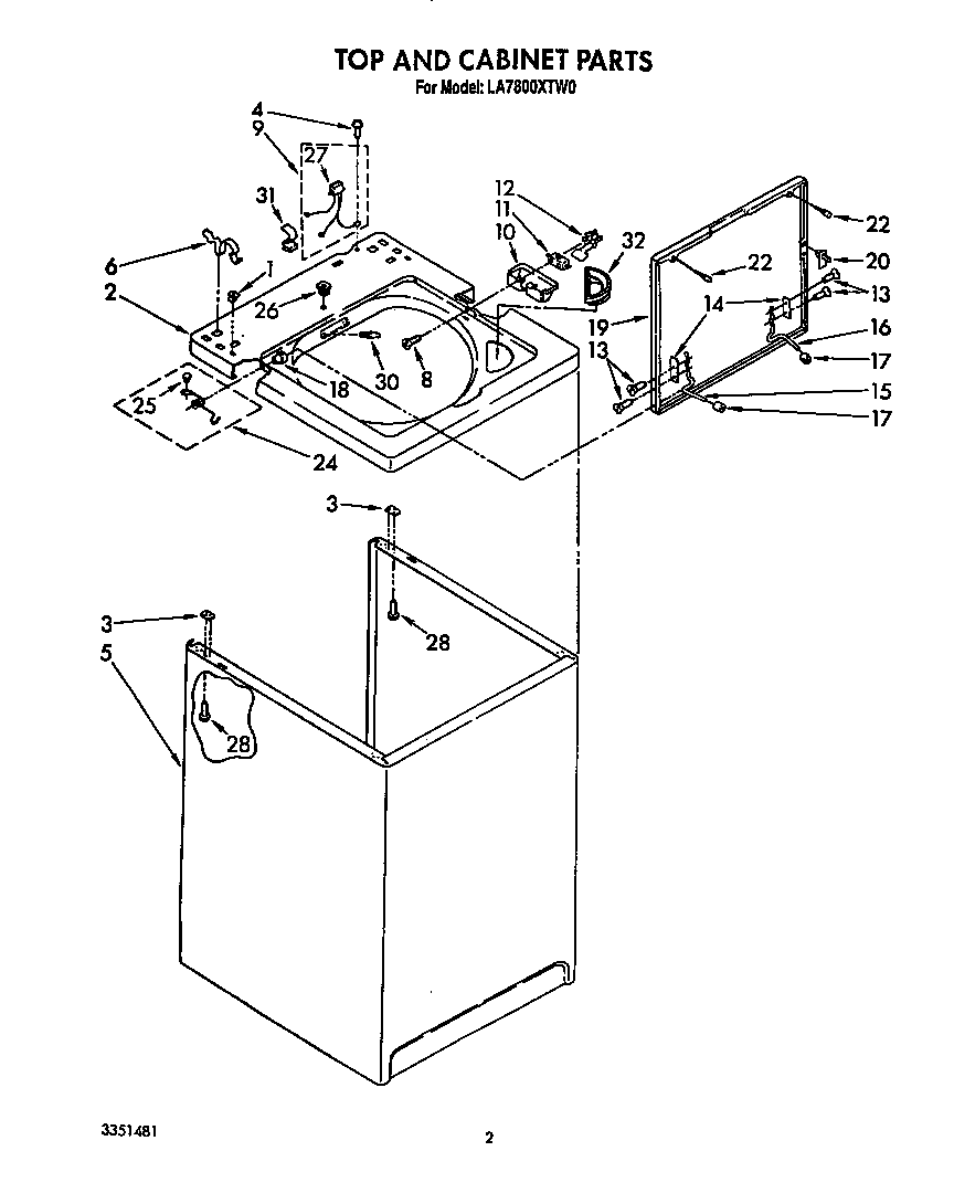 Top and cabinet