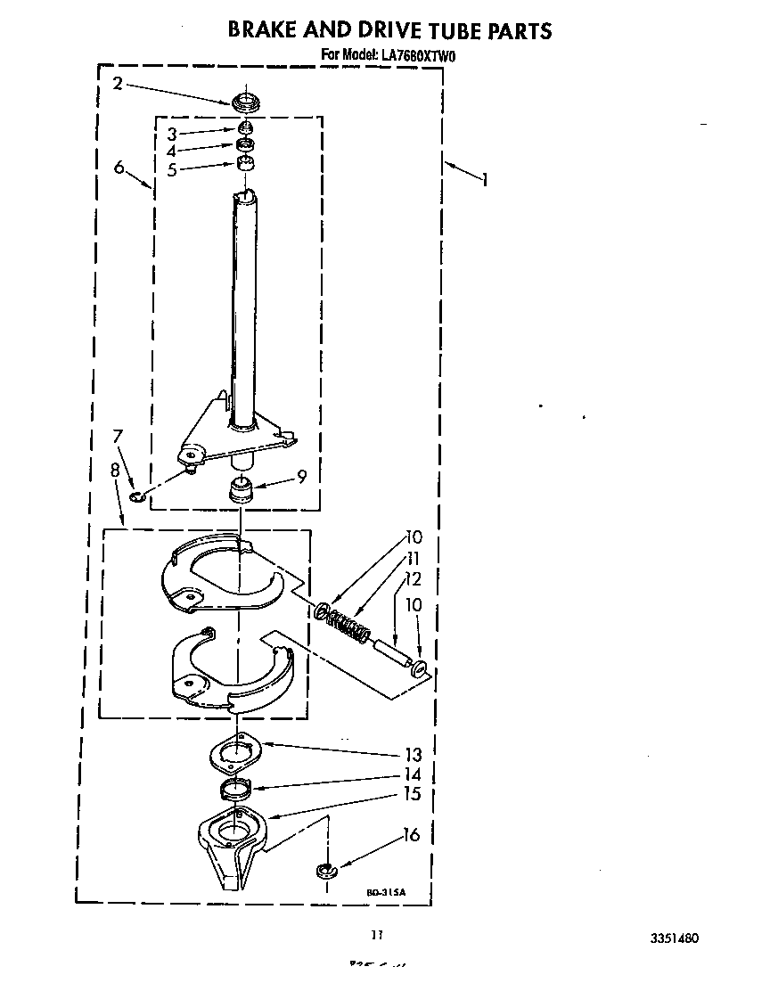 Brake and drive tube