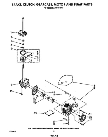 Brake, clutch, gearcase, motor and pump