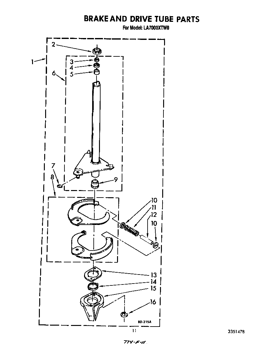 Brake and drive tube