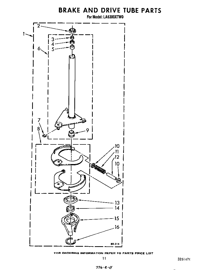 Brake and drive tube